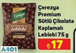ÇEREZYA PREMİUM SÜTLÜ ÇİKOLATA KAPLAMALI LEBLEBİ 75 G